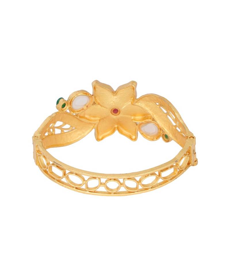 Gold kundan Yellow Gold Brass Bracelet