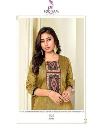 Mehendi Silk Printed Stitched   Kurti 2