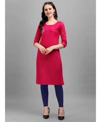 pink cotton Embroidered Stitched   Kurti 1