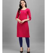 pink cotton Embroidered Stitched   Kurti