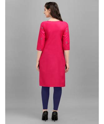 pink cotton Embroidered Stitched   Kurti 2
