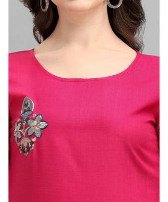pink cotton Embroidered Stitched   Kurti 4