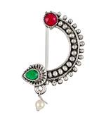 Oxidised Design Non Pierced Nose Ring (Nath) For Women And Girls