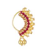 Maharashtrian Wear Gold Plated Nose Ring For Women And Girls
