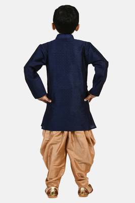 Blue woven blended cotton boys-dhoti-kurta 3
