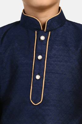 Blue woven blended cotton boys-dhoti-kurta 4