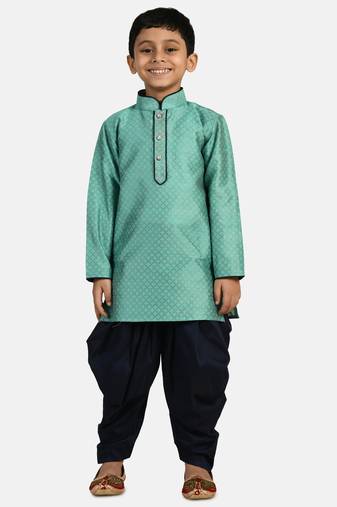 Boys Maroon Shirt with Gold Border Dhoti – Traditional Kids Ethnic Wear for Wedding & Festival main image 1