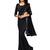 Black plain lycra saree with blouse