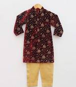 Maroon Printed Ajkan with Pant
