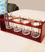 Kitchen Dining Table Accessories Wooden Hand Painted 4 Glass Holder Glass Rack Glass Stand/Glass Stand for Dining Table