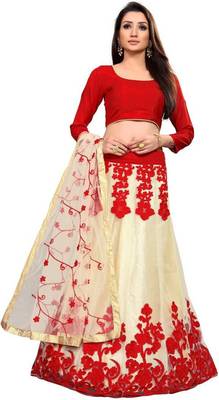 Red Colour Embroidered Work Heavy Soft Net Lehenga Choli 1