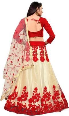 Red Colour Embroidered Work Heavy Soft Net Lehenga Choli 2
