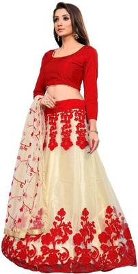 Red Colour Embroidered Work Heavy Soft Net Lehenga Choli 3