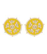 Yellow kundan Yellow Gold Alloy   pair of Earring