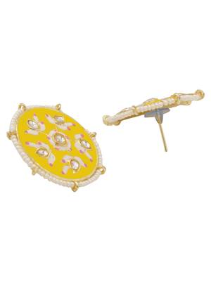 Yellow kundan Yellow Gold Alloy   pair of Earring 2