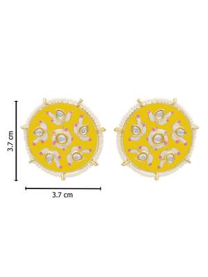 Yellow kundan Yellow Gold Alloy   pair of Earring 3