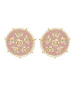Orange kundan Yellow Gold Alloy   pair of Earring