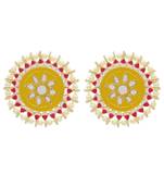 Yellow kundan Yellow Gold Alloy   pair of Earring