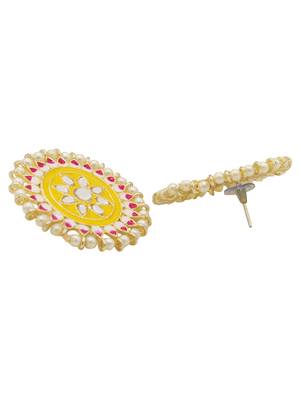 Yellow kundan Yellow Gold Alloy   pair of Earring 2