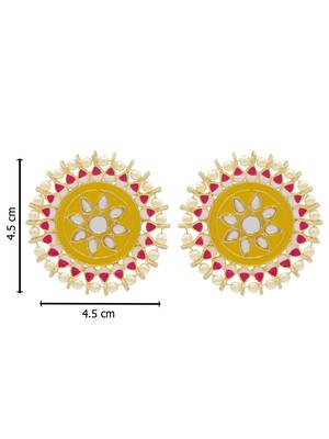 Yellow kundan Yellow Gold Alloy   pair of Earring 3