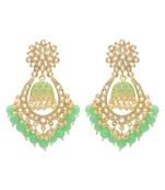 Green kundan Yellow Gold Alloy   pair of Earring