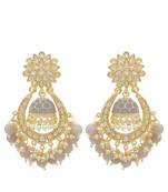Grey kundan Yellow Gold Alloy   pair of Earring