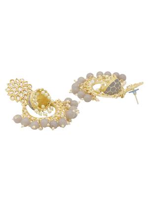 Grey kundan Yellow Gold Alloy   pair of Earring 2