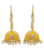 Yellow kundan Yellow Gold Alloy   pair of Earring