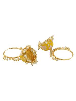 Yellow kundan Yellow Gold Alloy   pair of Earring 2