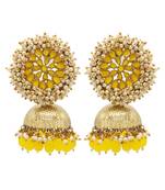 Yellow kundan Yellow Gold Alloy   pair of Earring