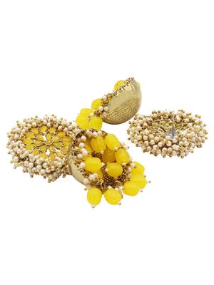 Yellow kundan Yellow Gold Alloy   pair of Earring 2
