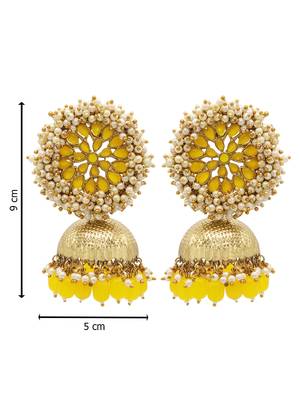 Yellow kundan Yellow Gold Alloy   pair of Earring 3