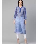 Lucknowi Chikankari Gala Booti Georgette kurta
