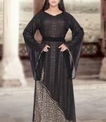 Black Loose Sleeve Islamic EID Party Wear Abaya 