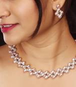 Natural Fresh Water Pink Peech Button Pearl Set From Hyderabad With Certificate of Authenticity