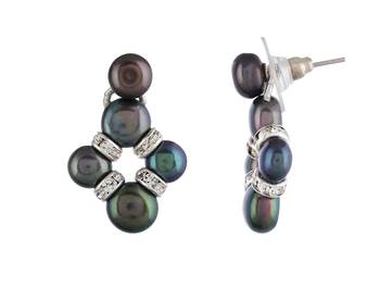 Natural Fresh Water Black Button Pearl Set From Hyderabad With Certificate of Authenticity 5