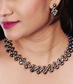 Natural Fresh Water Black Button Pearl Set From Hyderabad With Certificate of Authenticity