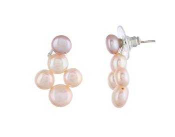 Natural Fresh Water Pink Peech Button Pearl Set From Hyderabad With Certificate of Authenticity 5