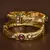 Copper made Kundan and Ruby Stone Embellished Matte Finish Bangles Set BD528