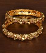 Gold Plated Stone Embellished Bangle Set for Women BD531