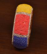 Gold plated zircon and seed beads embellished bracelet BD550