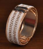 Gold plated zircon and seed beads embellished bracelet BD551