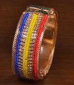 Gold plated zircon and seed beads embellished bracelet BD552