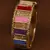 Gold plated feather and zircon embellished bracelet BD553