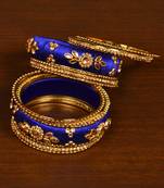 Silk Thread and Zircon Stone Embellished Designer Bangle Set BD532