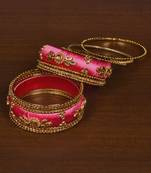 Silk Thread and Zircon Stone Embellished Designer Bangle Set BD533