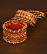 Silk thread with Zircon Stone worked Bangle Set for Women BD537