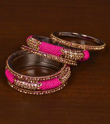 Seed Beads and Zircon Stone Embellished Bangle Set BD542 1