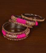 Seed Beads and Zircon Stone Embellished Bangle Set BD542