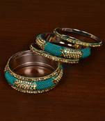 Seed Beads and Zircon Stone Embellished Bangle Set BD543